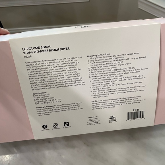New Lange Le Volume 60MM 2 in 1 titanium Brush Dryer - Picture 11 of 11